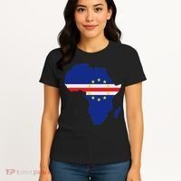 Cape Cabo Verde Verdean Flag Pride Africa Map Women's T-Shirt thumb 4