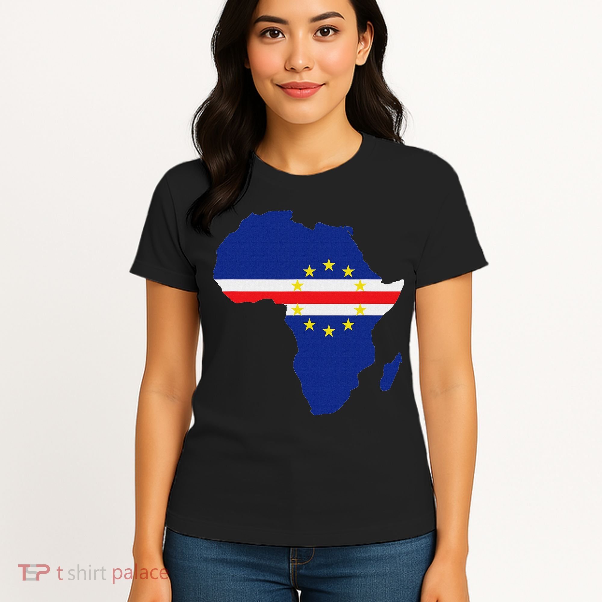 Cape Cabo Verde Verdean Flag Pride Africa Map Women's T-Shirt