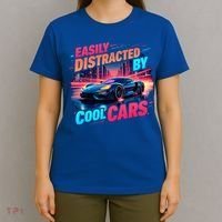 Cool Cars Vintage Easily Distracted By Muscle Car Gift T-Shirt thumb 4