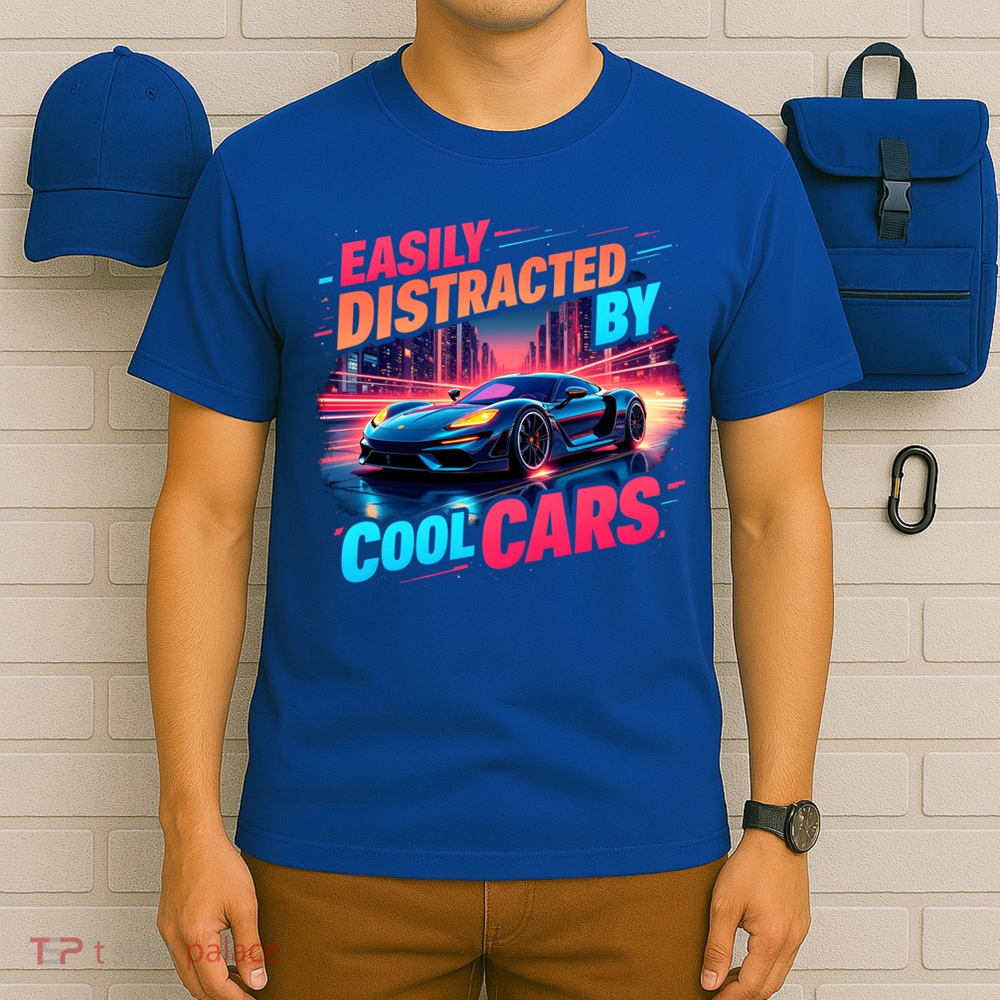Cool Cars Vintage Easily Distracted By Muscle Car Gift T-Shirt