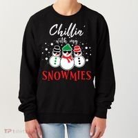 Christmas Chillin With My Snowmies Cool Snowman Women's Sweatshirt thumb 0