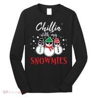 Christmas Chillin With My Snowmies Cool Snowman Long Sleeve Shirt thumb 0