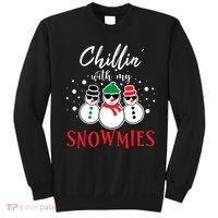 Christmas Chillin With My Snowmies Cool Snowman Sweatshirt thumb 0