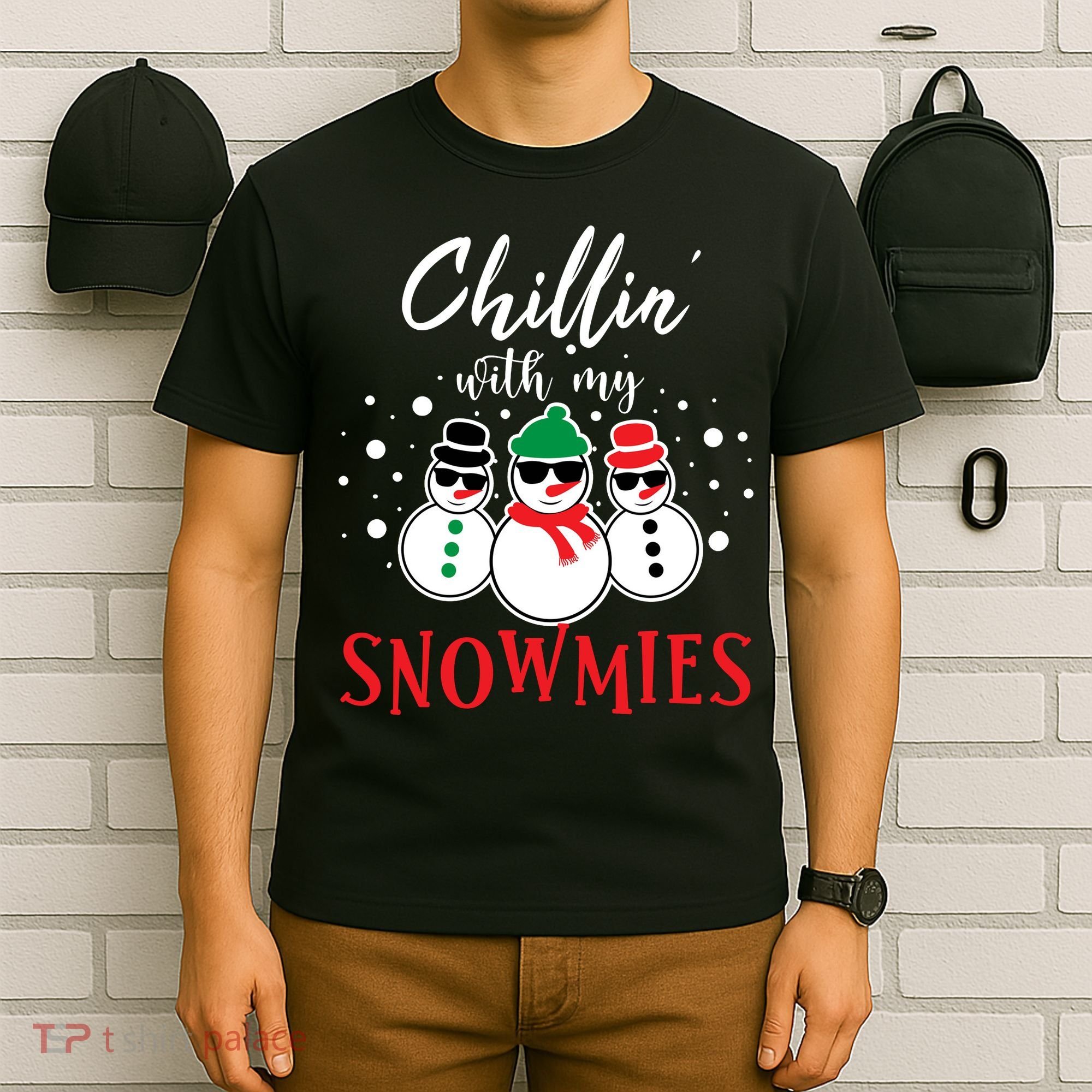 Christmas Chillin With My Snowmies Cool Snowman T-Shirt