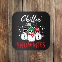 Christmas Chillin With My Snowmies Cool Snowman Coaster thumb 0