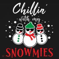 Christmas Chillin With My Snowmies Cool Snowman Women's Hoodie thumb 2