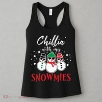 Christmas Chillin With My Snowmies Cool Snowman Women's Tank Top thumb 3