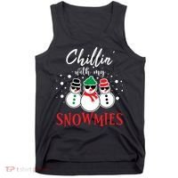 Christmas Chillin With My Snowmies Cool Snowman Tank Top thumb 0