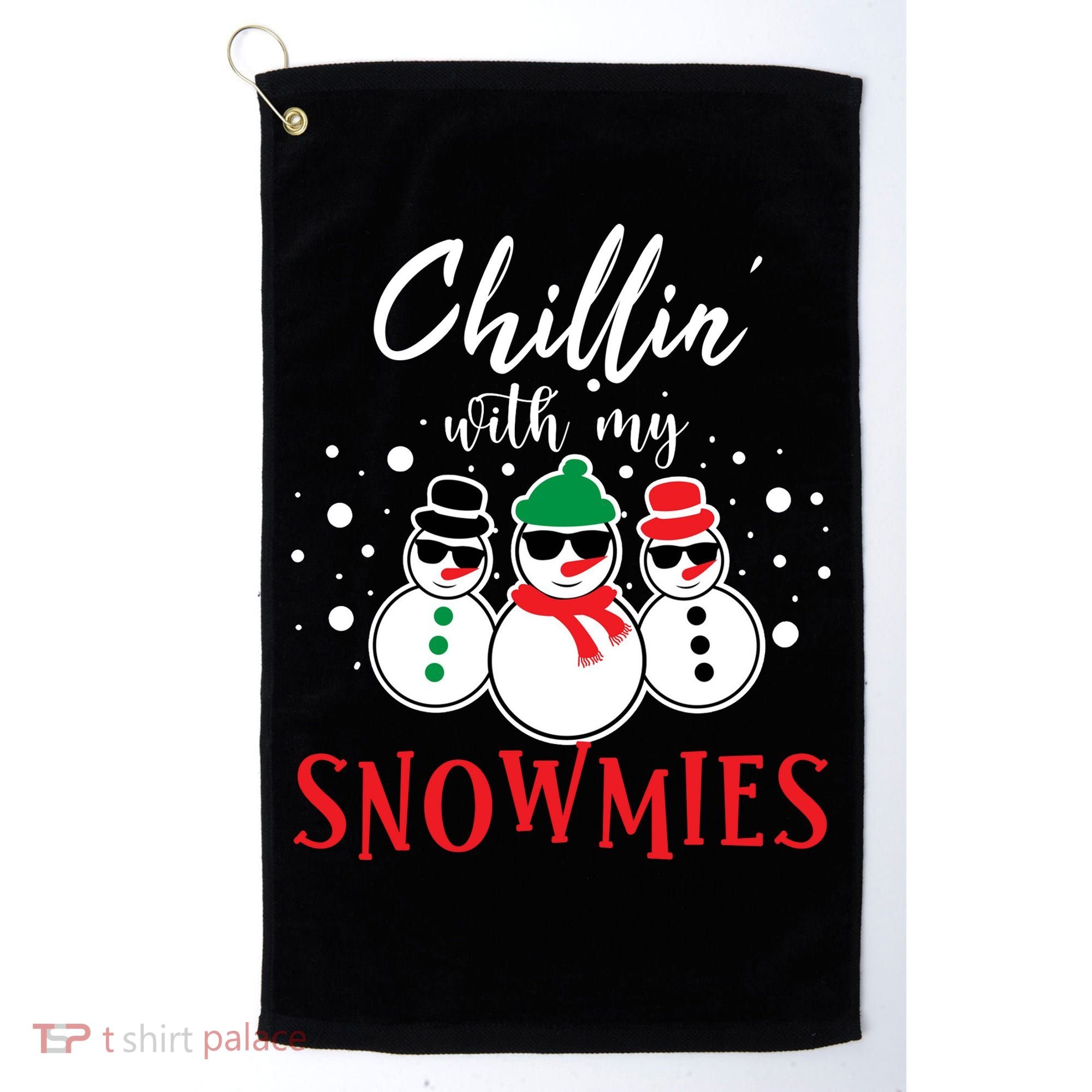 Christmas Chillin With My Snowmies Cool Snowman Golf Towel