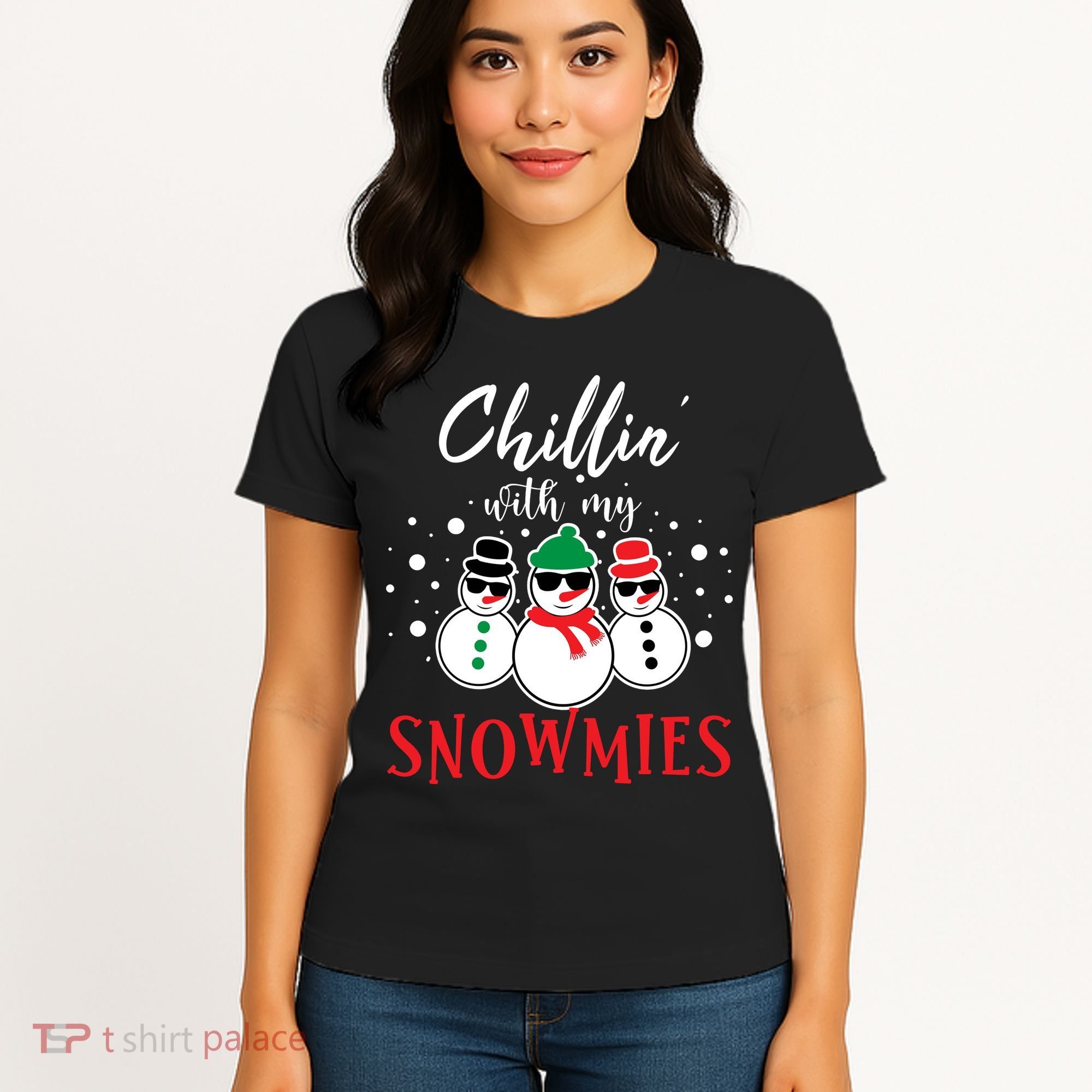 Christmas Chillin With My Snowmies Cool Snowman Women's T-Shirt