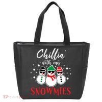 Christmas Chillin With My Snowmies Cool Snowman Tote Bag thumb 0