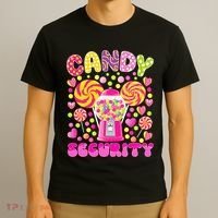 Candy Costume Women Candy Crew Funny Candy Security T-Shirt thumb 3