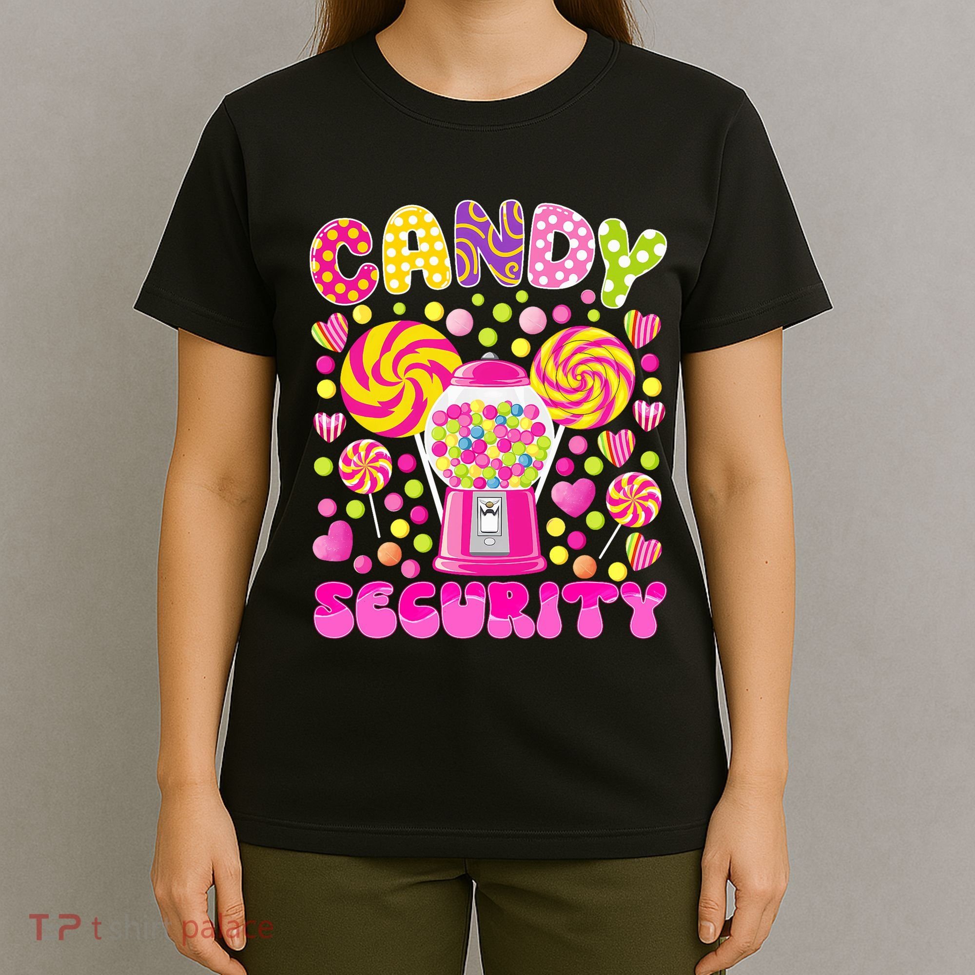 Candy Costume Women Candy Crew Funny Candy Security T-Shirt
