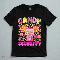 Candy Costume Women Candy Crew Funny Candy Security T-Shirt thumb 5