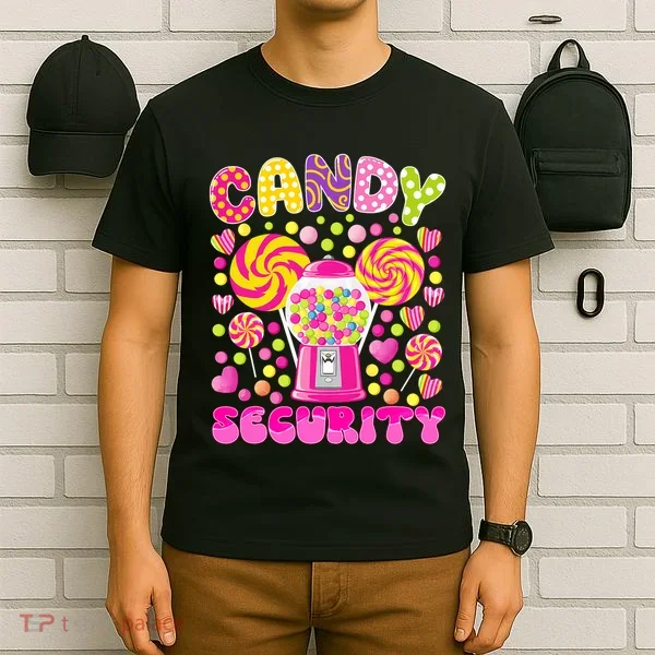 Candy Costume Women Candy Crew Funny Candy Security T-Shirt