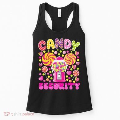 Candy Costume Women Candy Crew Funny Candy Security Women's Tank Top