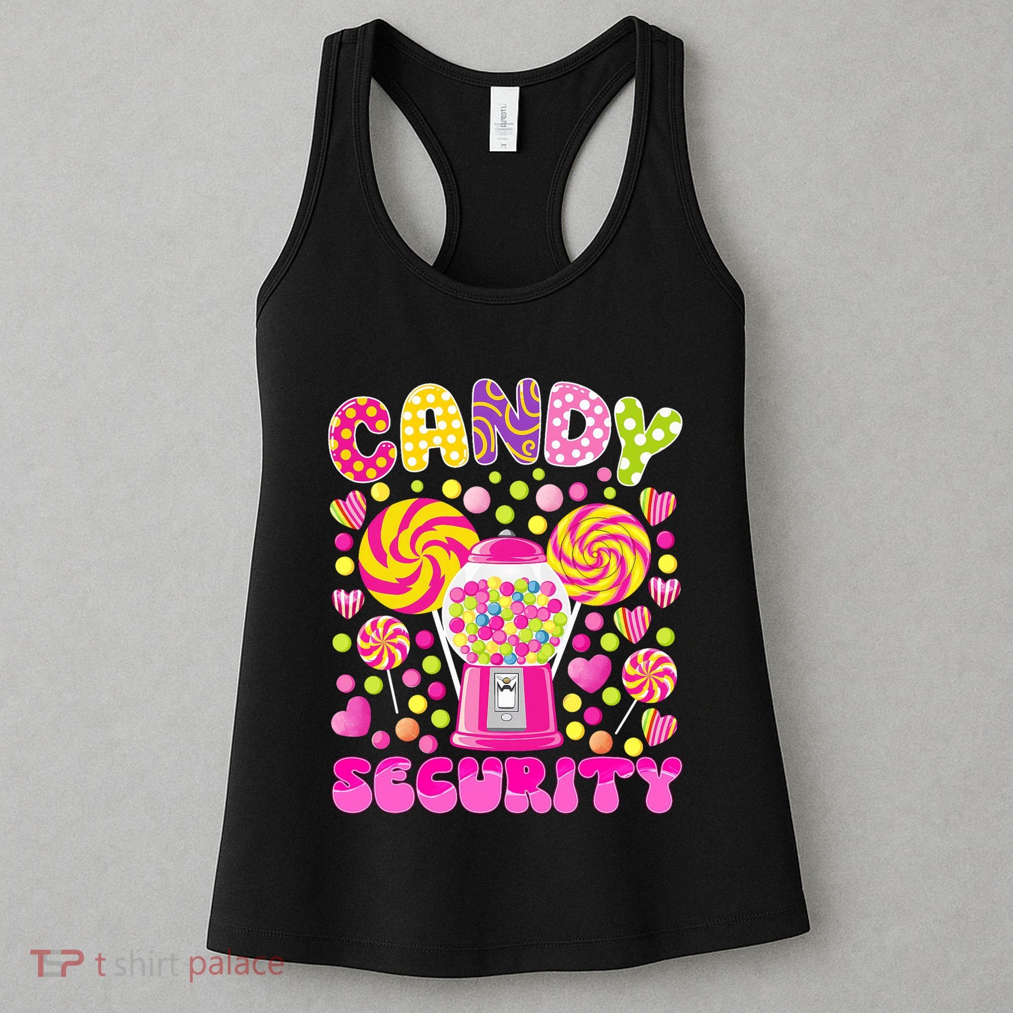 Candy Costume Women Candy Crew Funny Candy Security Women's Tank Top