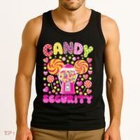 Candy Costume Women Candy Crew Funny Candy Security Tank Top thumb 3
