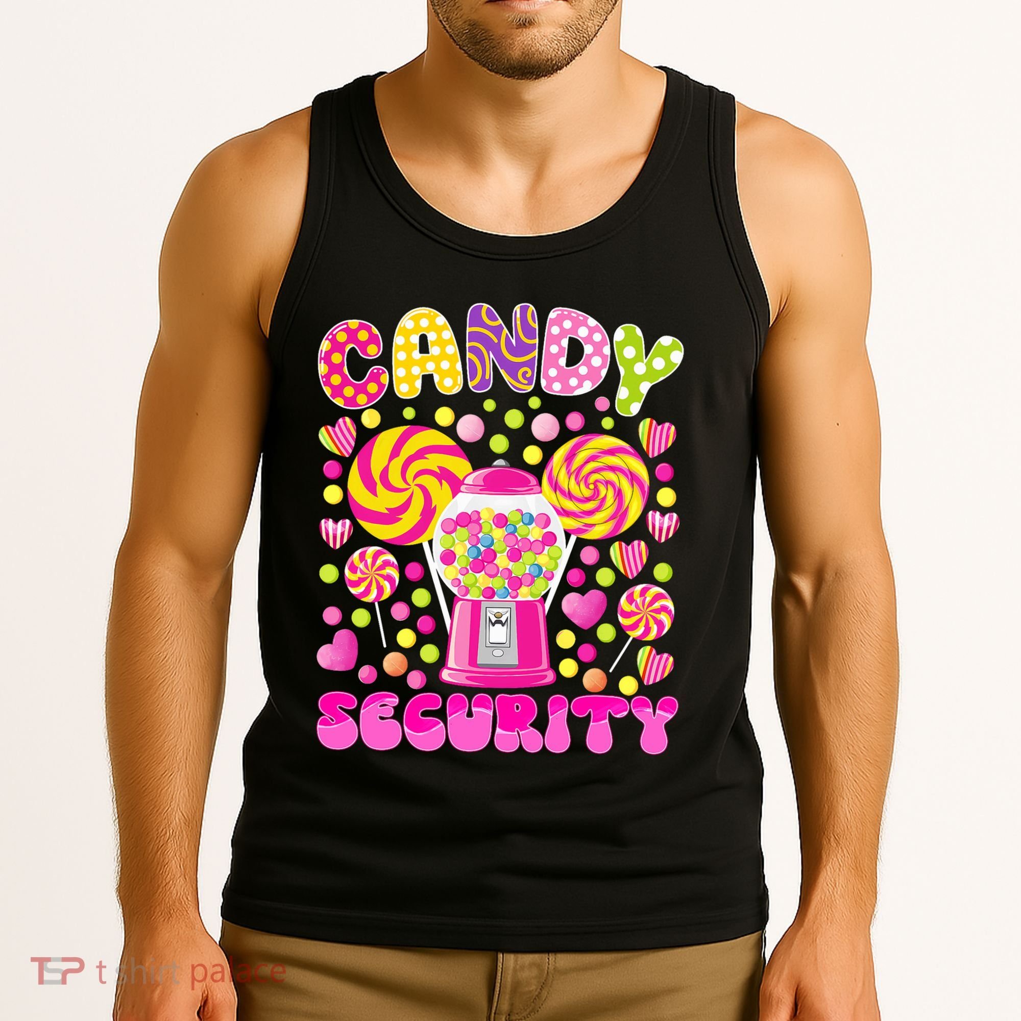 Candy Costume Women Candy Crew Funny Candy Security Tank Top
