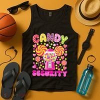 Candy Costume Women Candy Crew Funny Candy Security Tank Top thumb 4