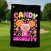 Candy Costume Women Candy Crew Funny Candy Security Golf Towel thumb 1
