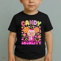 Candy Costume Women Candy Crew Funny Candy Security Toddler T-Shirt thumb 2