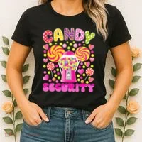 Candy Costume Women Candy Crew Funny Candy Security Women's T-Shirt thumb 2