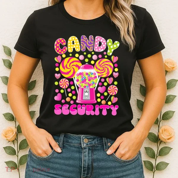 Candy Costume Women Candy Crew Funny Candy Security Women's T-Shirt