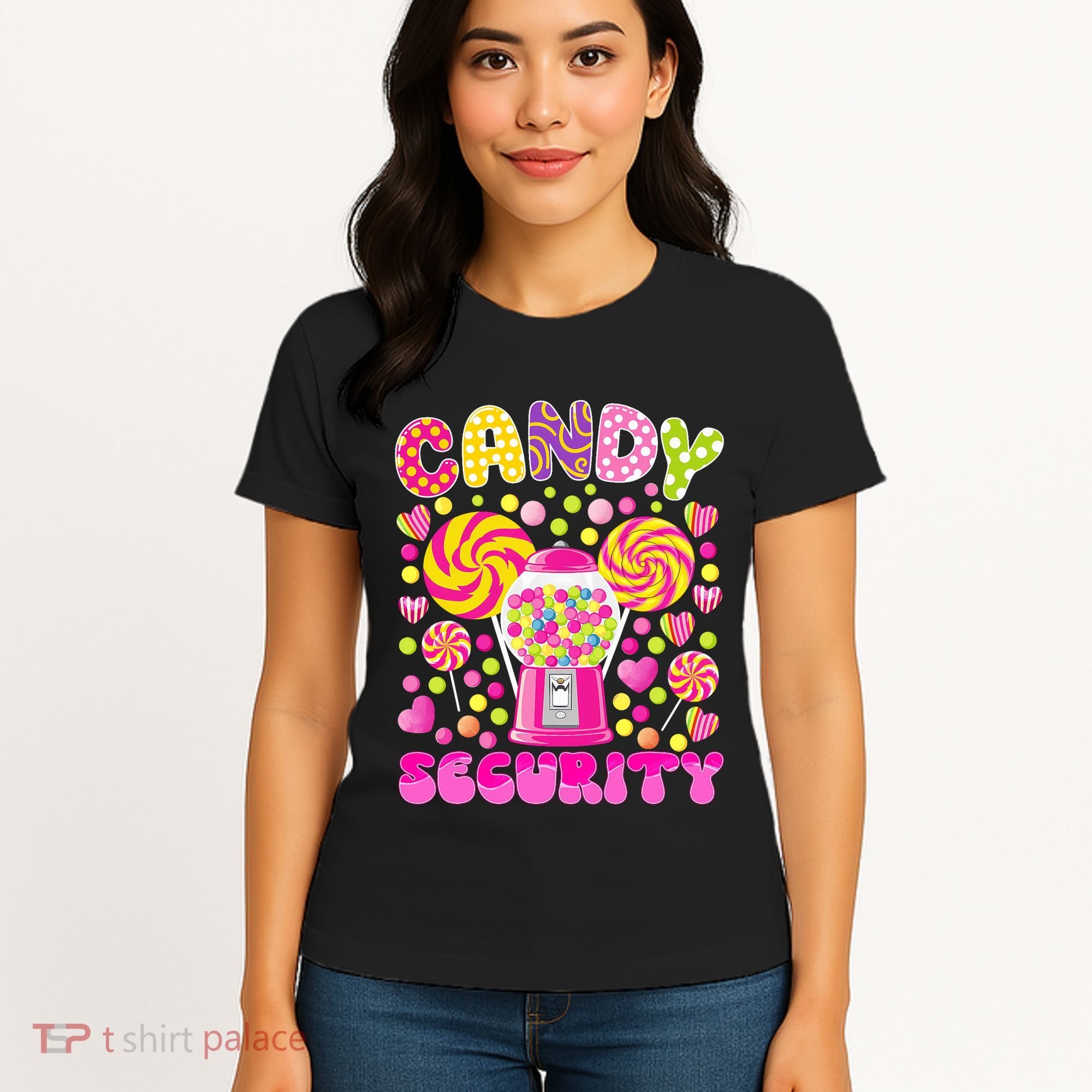 Candy Costume Women Candy Crew Funny Candy Security Women's T-Shirt