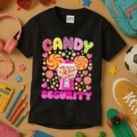 Candy Costume Women Candy Crew Funny Candy Security Kids T-Shirt thumb 3