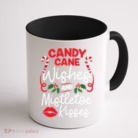 Candy Cane Wishes And Mistletoe Kisses Christmas Costume Coffee Mug thumb 1