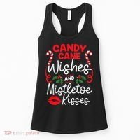 Candy Cane Wishes And Mistletoe Kisses Christmas Costume Women's Tank Top thumb 0