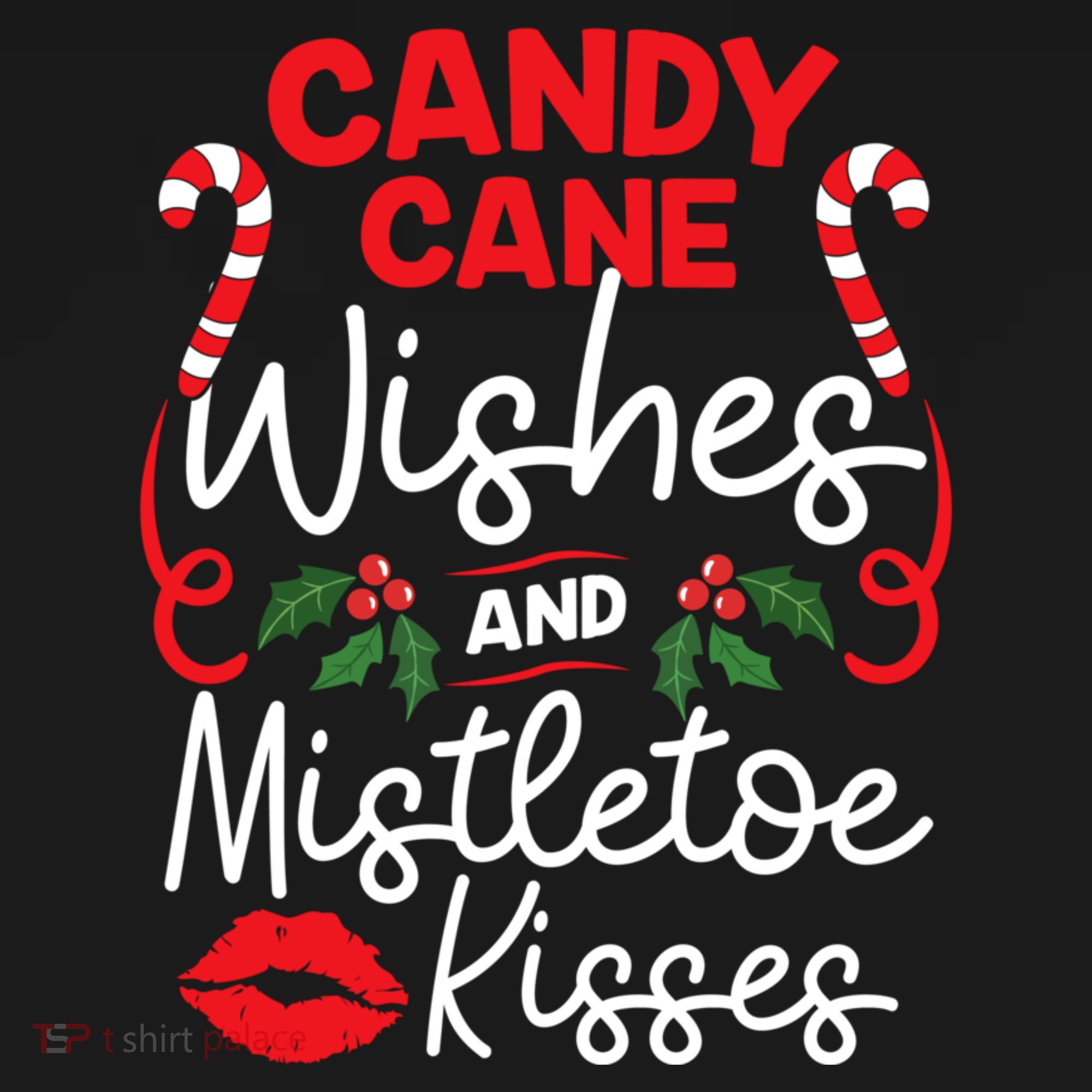 Candy Cane Wishes And Mistletoe Kisses Christmas Costume Women's Tank Top