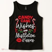 Candy Cane Wishes And Mistletoe Kisses Christmas Costume Tank Top thumb 2