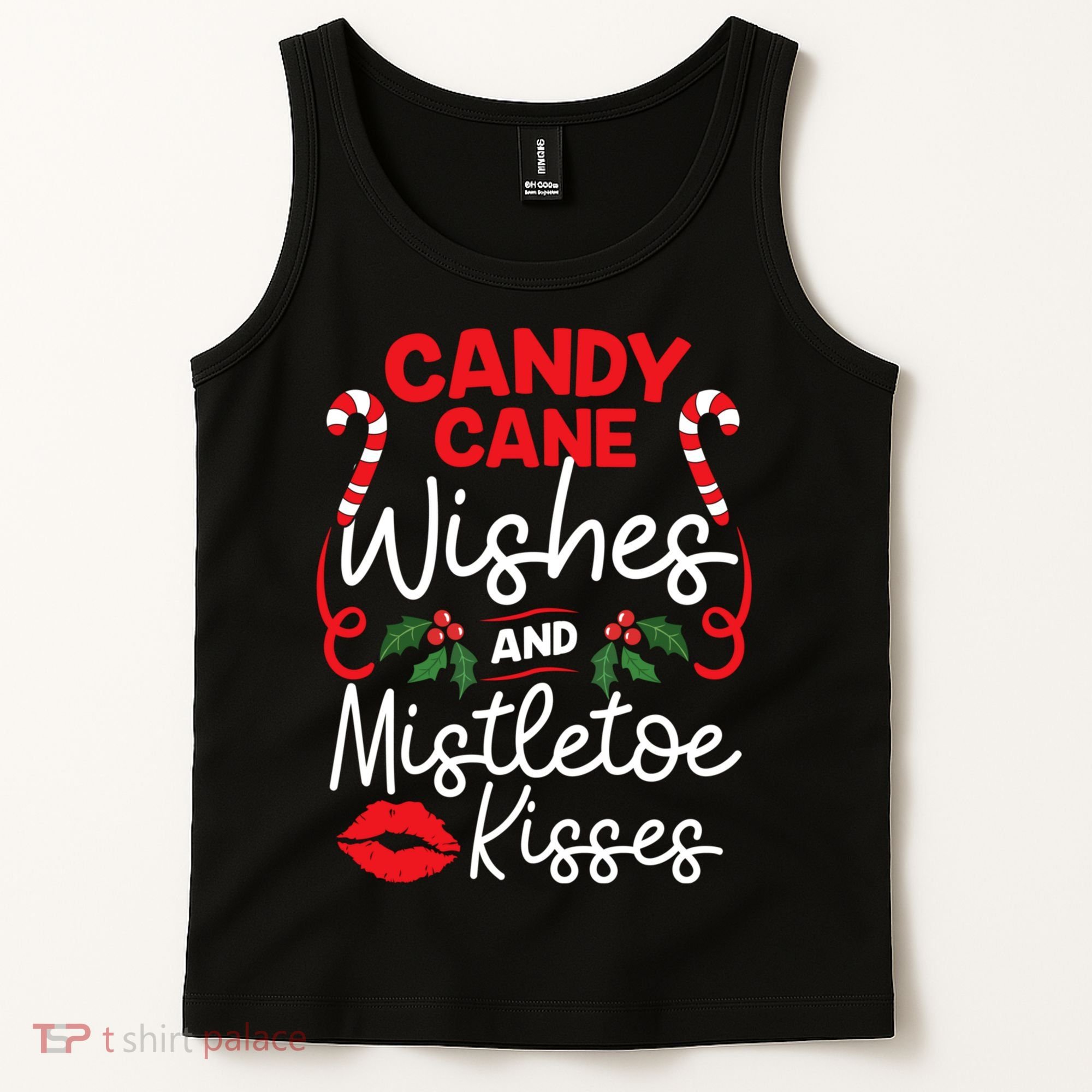 Candy Cane Wishes And Mistletoe Kisses Christmas Costume Tank Top