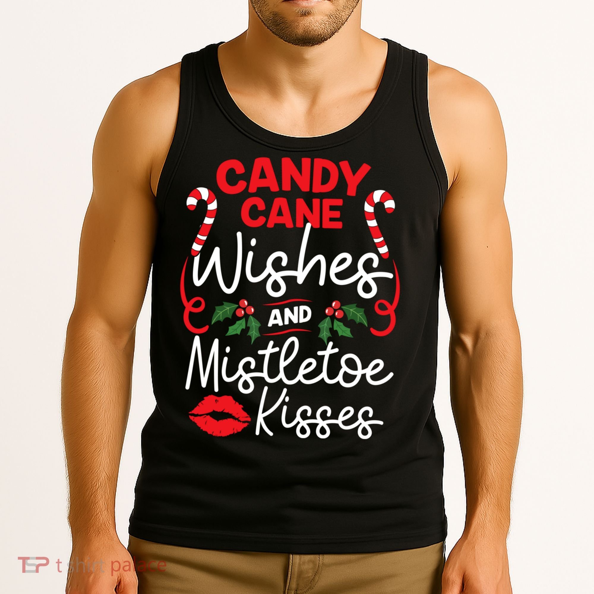 Candy Cane Wishes And Mistletoe Kisses Christmas Costume Tank Top