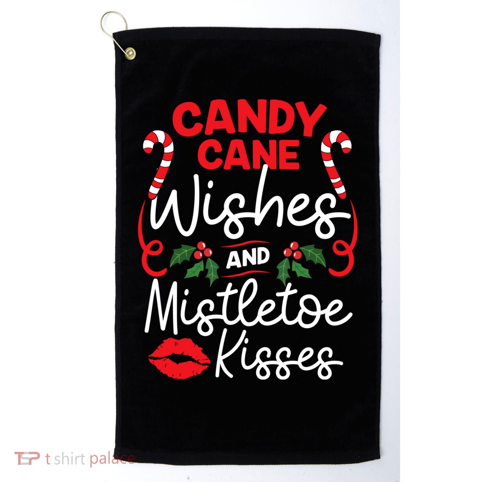 Candy Cane Wishes And Mistletoe Kisses Christmas Costume Golf Towel