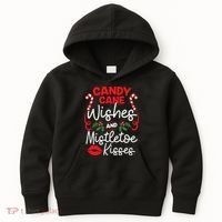 Candy Cane Wishes And Mistletoe Kisses Christmas Costume Kids Hoodie thumb 0