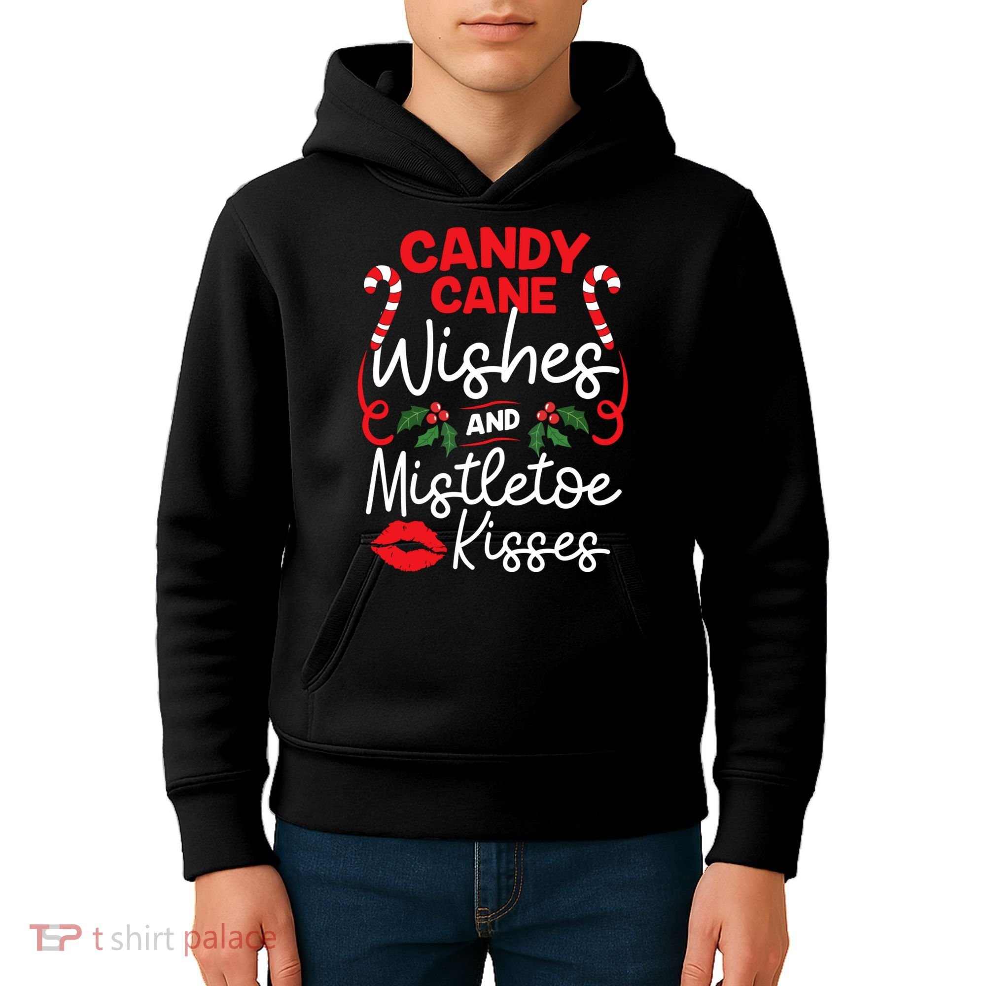 Candy Cane Wishes And Mistletoe Kisses Christmas Costume Kids Hoodie