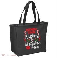 Candy Cane Wishes And Mistletoe Kisses Christmas Costume Tote Bag thumb 2
