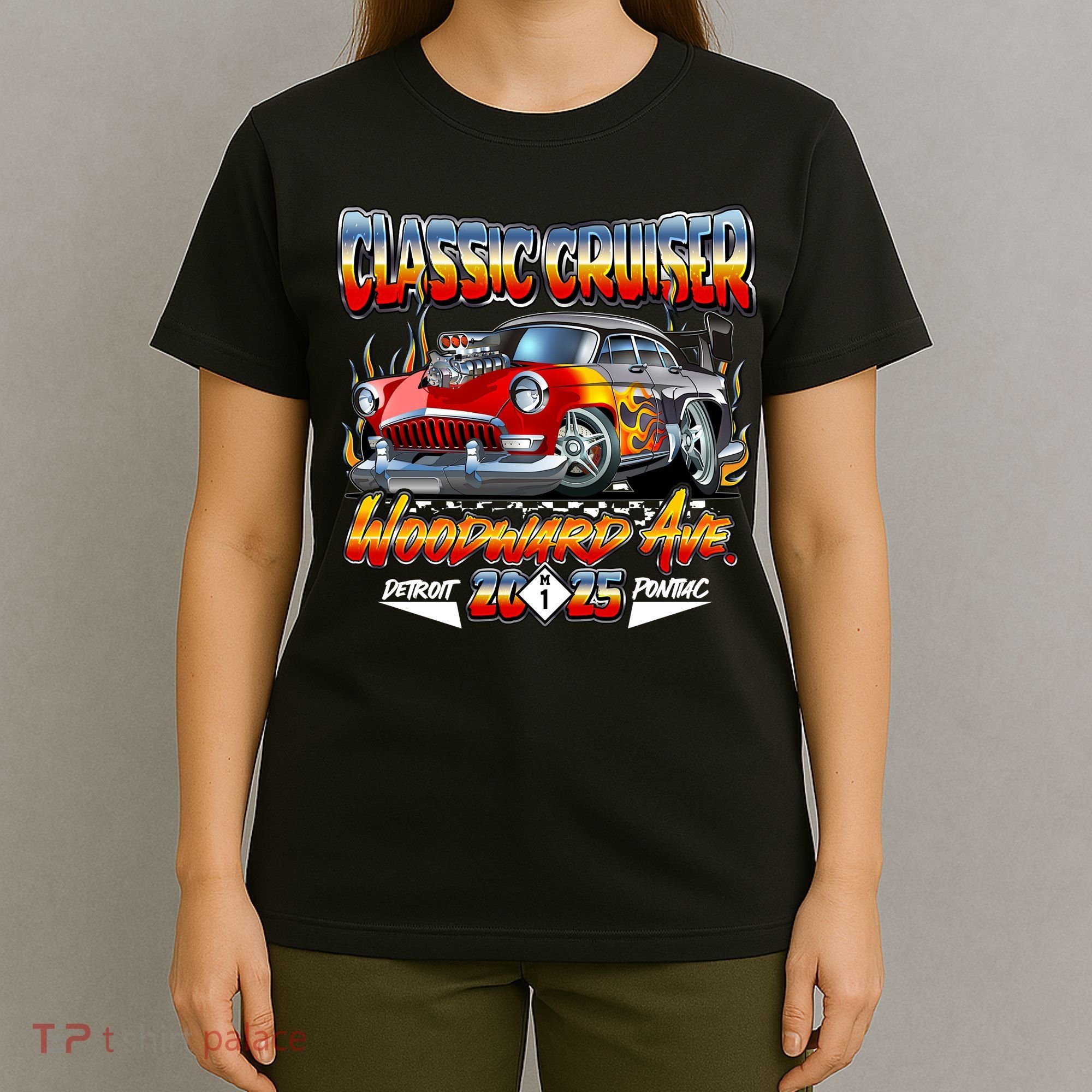 Classic Cruiser Woodward Ave Detroit To Pontiac 2025 T-Shirt