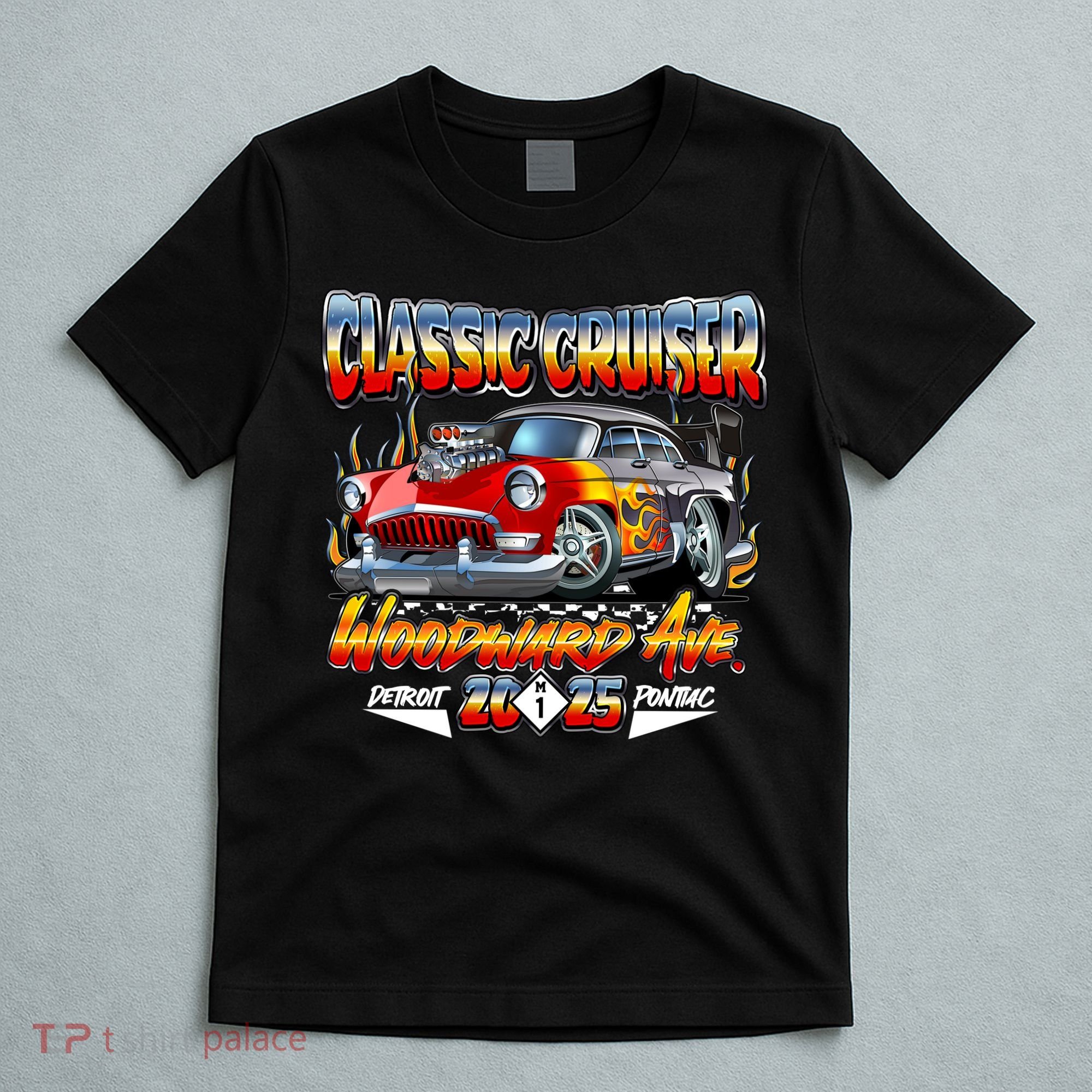 Classic Cruiser Woodward Ave Detroit To Pontiac 2025 T-Shirt