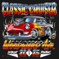 Classic Cruiser Woodward Ave Detroit To Pontiac 2025 Women's Hoodie thumb 2