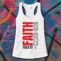 Christian Christian Walk By Faith Not By Sight Women's Tank Top thumb 3