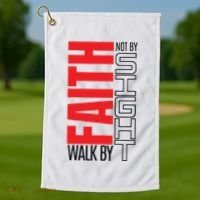 Christian Christian Walk By Faith Not By Sight Golf Towel thumb 1