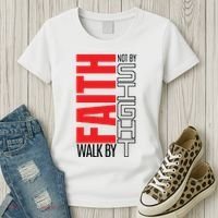 Christian Christian Walk By Faith Not By Sight Women's T-Shirt thumb 3