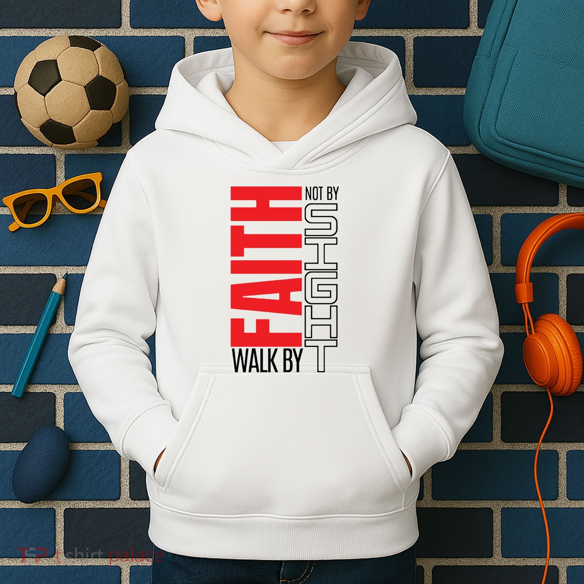 Christian Christian Walk By Faith Not By Sight Kids Hoodie