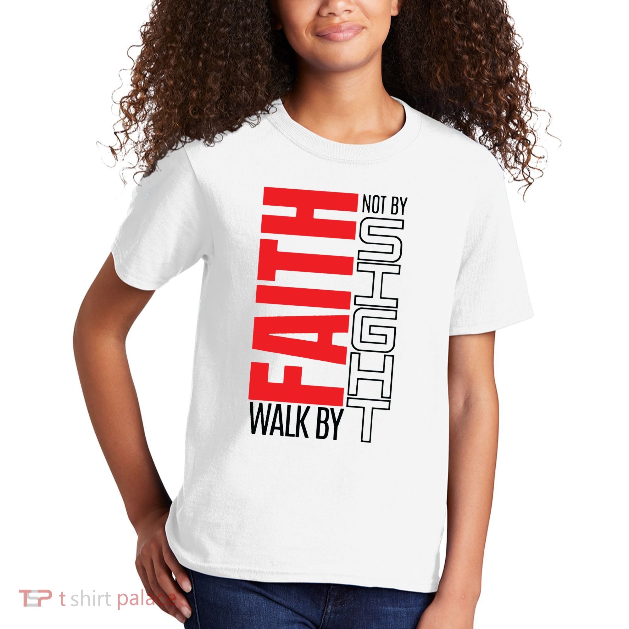 Christian Christian Walk By Faith Not By Sight Kids T-Shirt