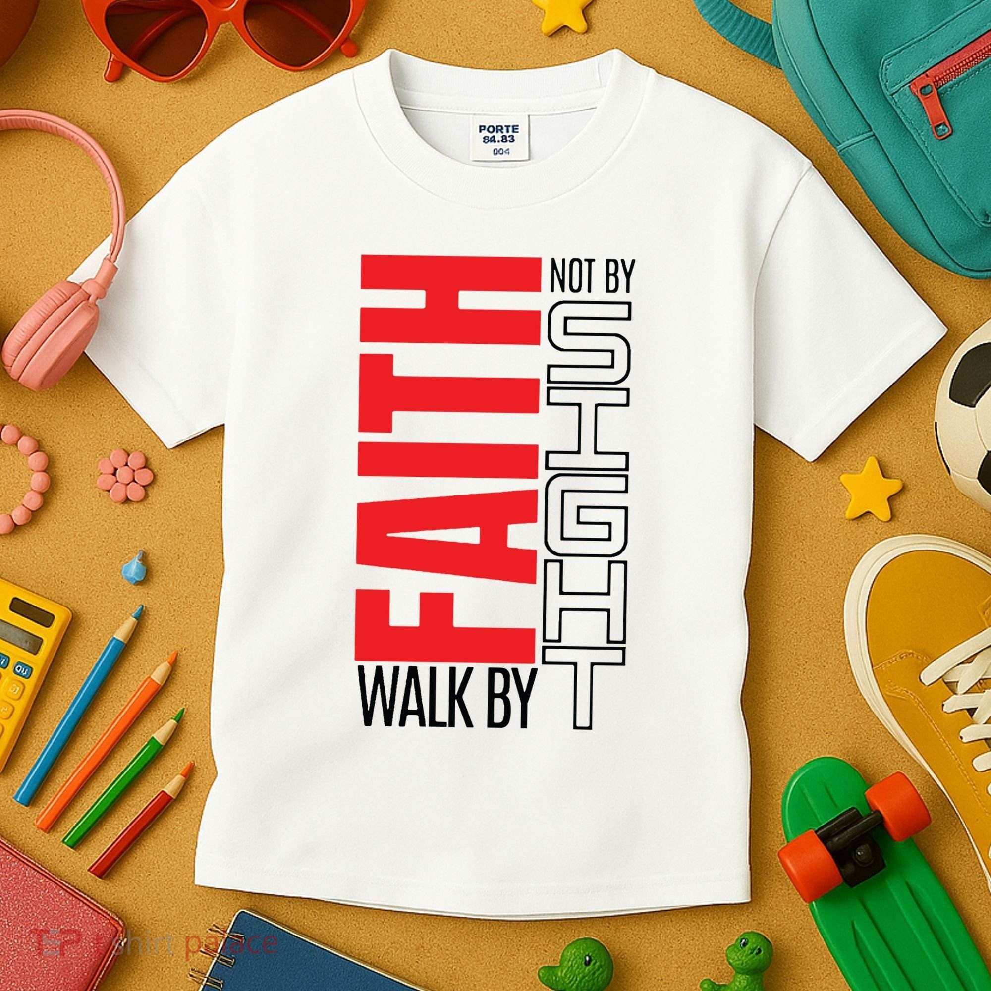 Christian Christian Walk By Faith Not By Sight Kids T-Shirt