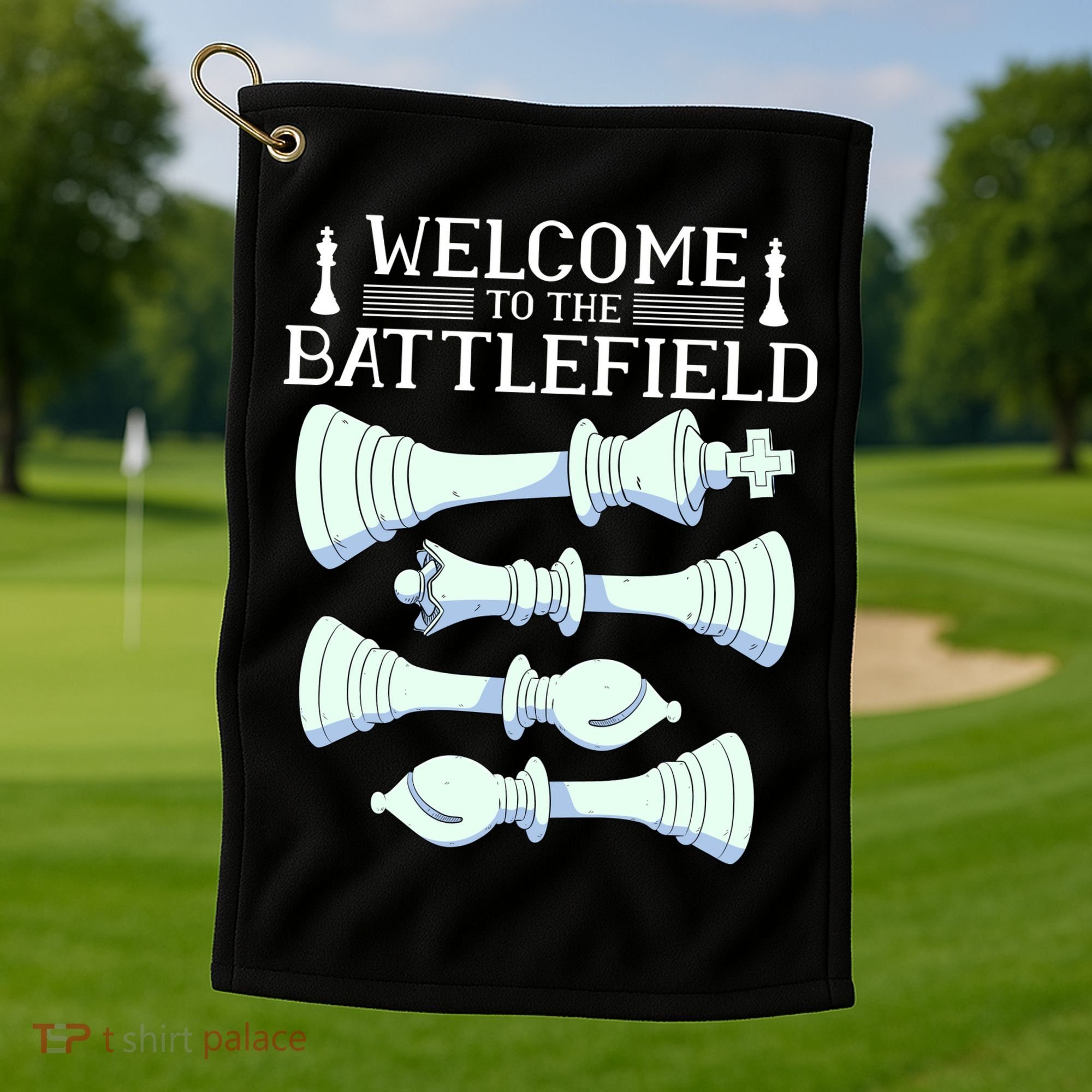 Cool Chess Welcome To The Battlefield Golf Towel